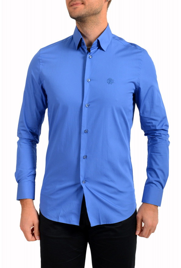 Roberto Cavalli Men's Royal Blue Long Sleeve Dress Shirt 