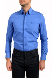 Roberto Cavalli Men's Royal Blue Long Sleeve Dress Shirt : Picture 4