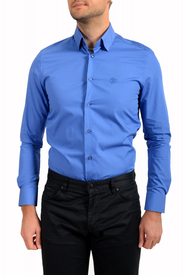 Roberto Cavalli Men's Royal Blue Long Sleeve Dress Shirt : Picture 4