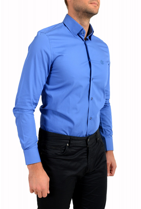 Roberto Cavalli Men's Royal Blue Long Sleeve Dress Shirt : Picture 5
