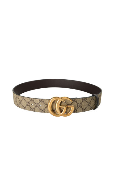 Gucci Unisex Guccissima Print Leather Metal Double G Buckle Belt : Picture 2