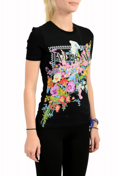 Versace Women's Black Graphic Print Crewneck Short Sleeve T-Shirt : Picture 2