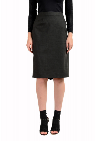 Hugo Boss Women's "Vilea" Gray Wool Pencil Skirt
