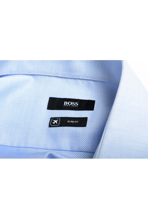 Hugo Boss Men's "Jason" Blue Slim Fit Geometric Print Button Down Dress Shirt: Picture 8