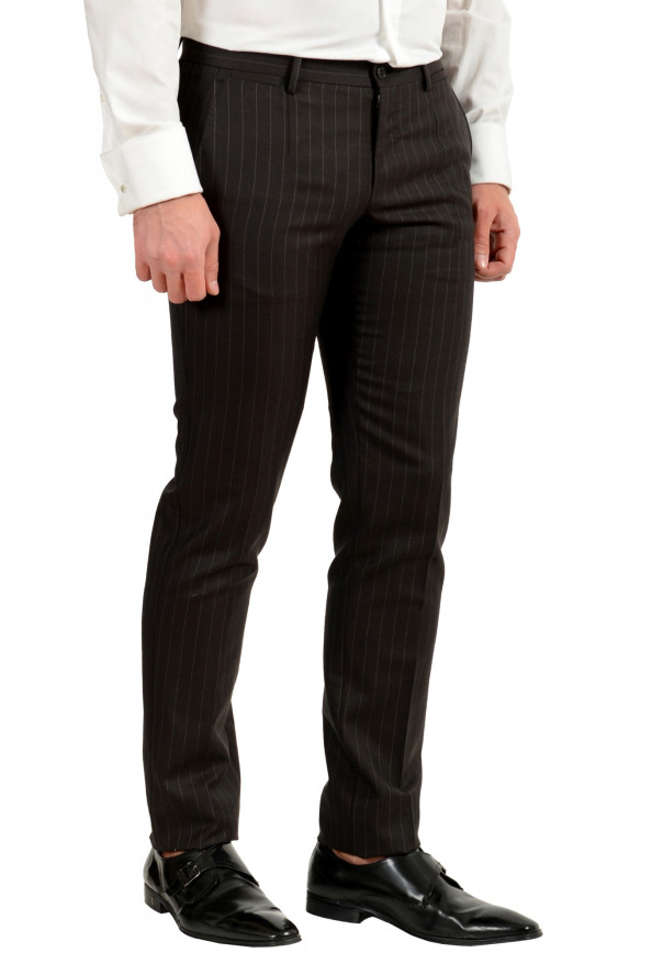 Dolce & Gabbana Men's "Martini" Brown Wool Striped Two Button Three Piece Suit: Picture 12