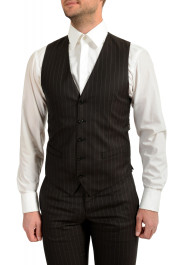Dolce & Gabbana Men's "Martini" Brown Wool Striped Two Button Three Piece Suit: Picture 8