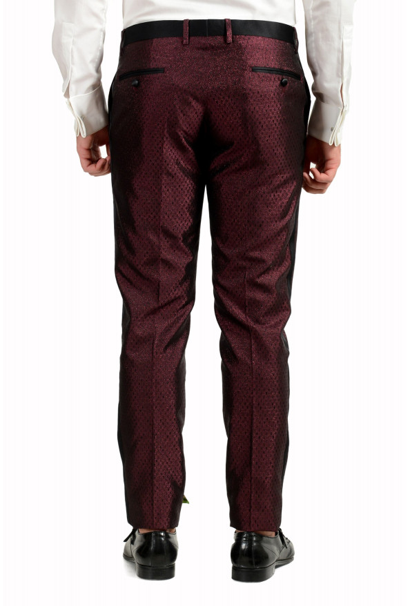 Dolce & Gabbana Men's Violet Silk Geometric Print Two Button Three Piece Suit: Picture 13