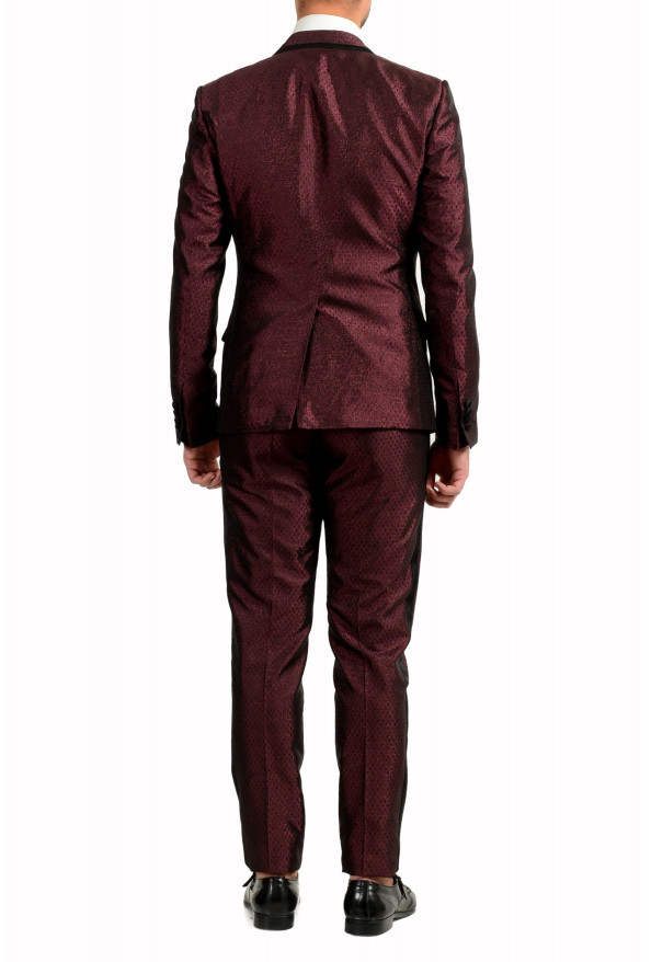 Dolce & Gabbana Men's Violet Silk Geometric Print Two Button Three Piece Suit: Picture 3