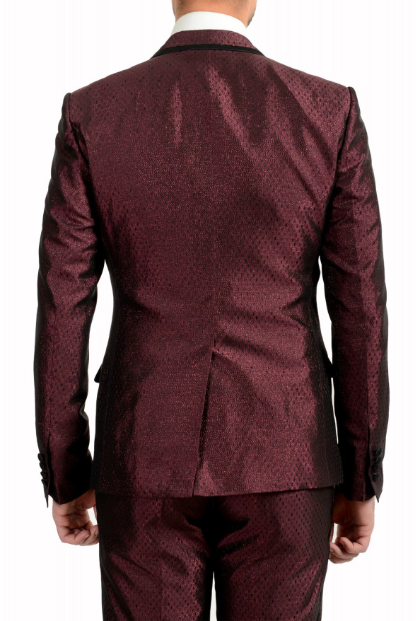Dolce & Gabbana Men's Violet Silk Geometric Print Two Button Three Piece Suit: Picture 6