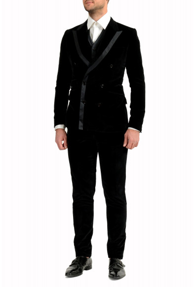 Dolce & Gabbana Men's Black Velour Double Breasted Three Piece Suit: Picture 2