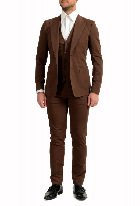 Dolce & Gabbana Men's Brown Two Button Three Piece Suit