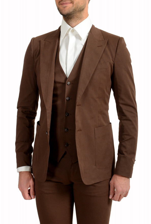 Dolce & Gabbana Men's Brown Two Button Three Piece Suit: Picture 4