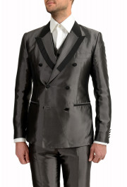 Dolce & Gabbana Men's Gray 100% Silk Double Breasted Three Piece Suit: Picture 4