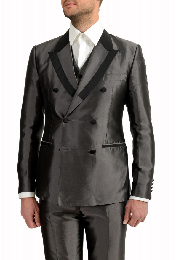 Dolce & Gabbana Men's Gray 100% Silk Double Breasted Three Piece Suit: Picture 4