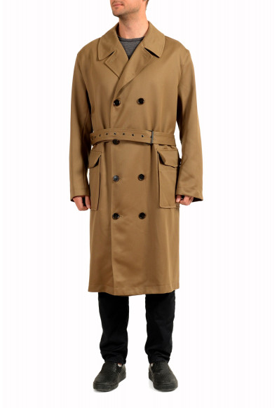 Hugo Boss Men's "Loup" Brown 100% Wool Double Breasted Belted Coat