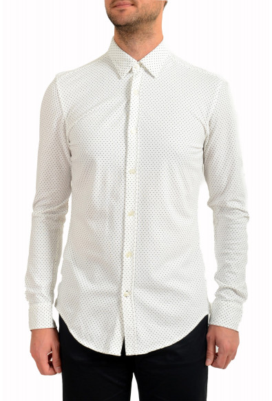 Hugo Boss Men's "Ronni_53" Extra Slim Fit Polka Dot Long Sleeve Casual Shirt