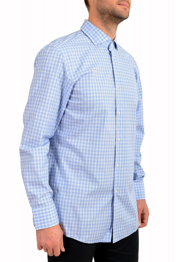 Hugo Boss Men's "Mark US" Sharp Fit Blue Plaid Long Sleeve Dress Shirt: Picture 2