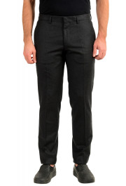 Hugo Boss Men's "Giro5" Slim Fit Dark Gray Flat Front 100% Wool Dress Pants