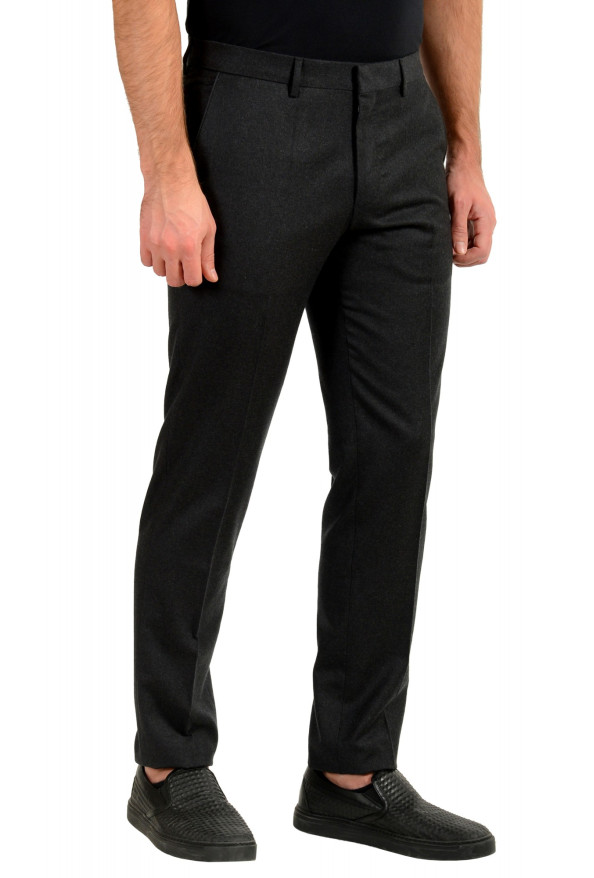 Hugo Boss Men's "Giro5" Slim Fit Dark Gray Flat Front 100% Wool Dress Pants: Picture 2