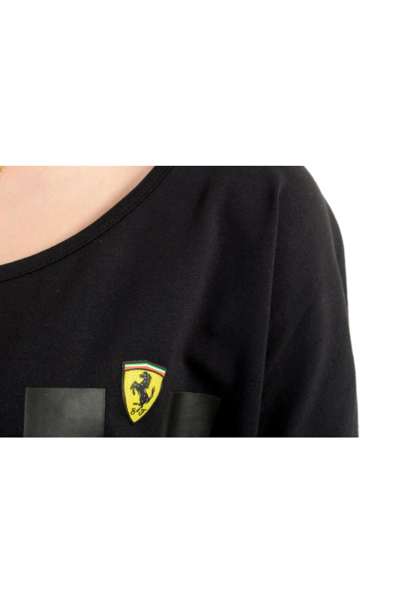 Scuderia Ferrari Women's Black "L/S CF Flag Print" Long Sleeve T-Shirt: Picture 4