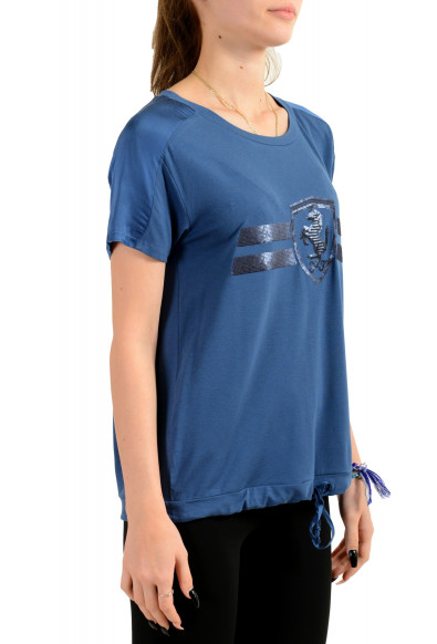 Scuderia Ferrari Women's Blue "S/S Sequins Central Logo" Short Sleeve T-Shirt: Picture 2