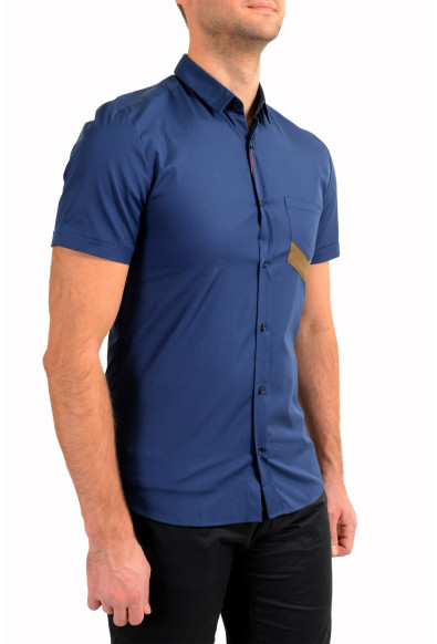 Hugo Boss Men's "Esker_LP1" Blue Short Sleeve Casual Shirt: Picture 2