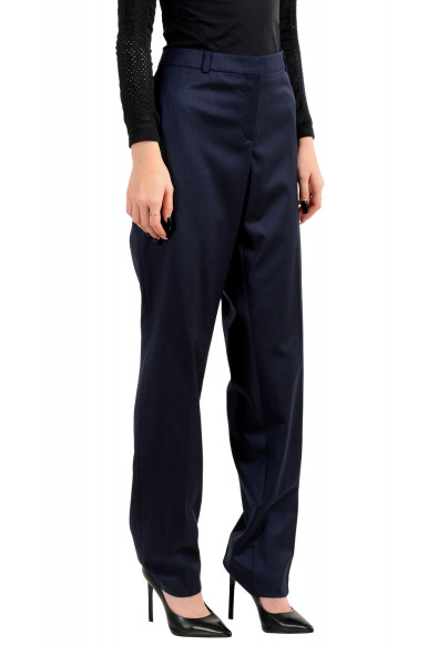 Hugo Boss Women's "Titana6" Blue Plaid 100% Wool Trousers Pants: Picture 2