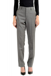 Hugo Boss Women's Gray Plaid 100% Wool Dress Pants