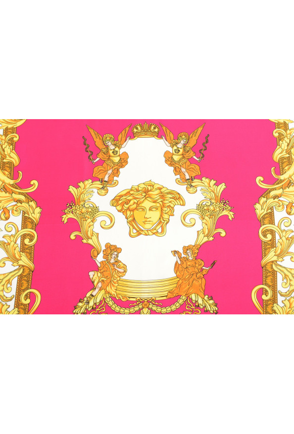 Versace Pink & Gold Barocco Print 100% Silk Large Shawl Scarf: Picture 2