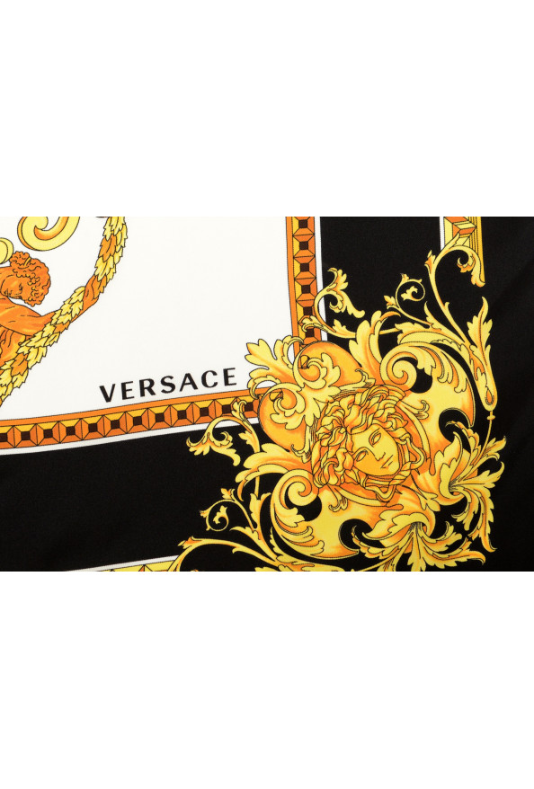 Versace Pink & Gold Barocco Print 100% Silk Large Shawl Scarf: Picture 3
