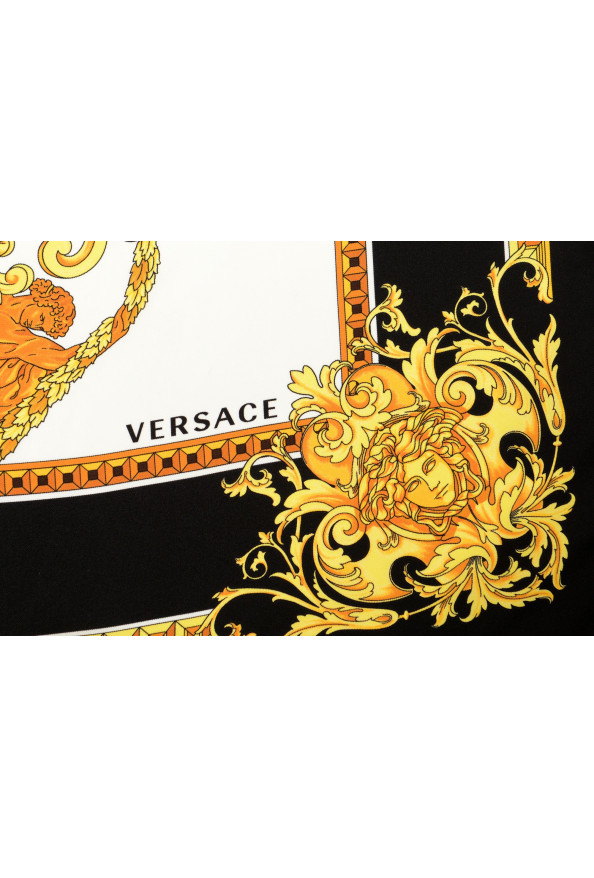 Versace Royal Blue & Gold Barocco Print 100% Silk Large Shawl Scarf: Picture 3