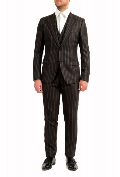 Dolce & Gabbana Men's 100% Wool Striped Two Button Three Piece Suit