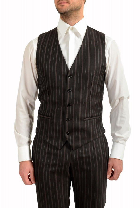 Dolce & Gabbana Men's 100% Wool Striped Two Button Three Piece Suit: Picture 8