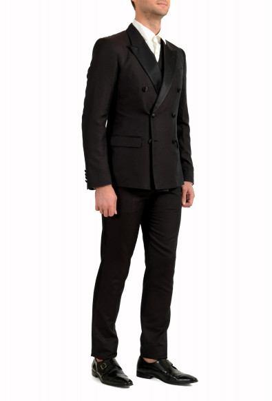 Dolce & Gabbana Men's Off Black Silk Double Breasted Tuxedo Three Piece Suit: Picture 2