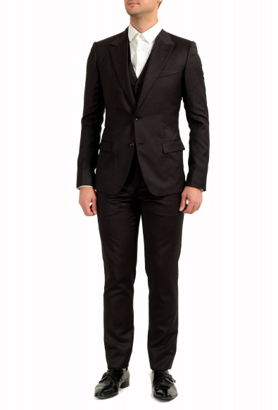 Dolce & Gabbana Men's 100% Wool Deep Purple Two Button Three Piece Suit