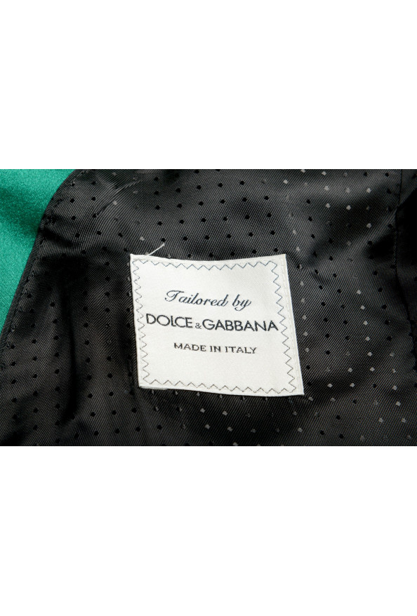 Dolce & Gabbana Men's 100% Silk Emerald Green Two Button Three Piece Suit: Picture 15