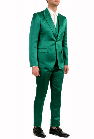 Dolce & Gabbana Men's 100% Silk Emerald Green Two Button Three Piece Suit: Picture 2