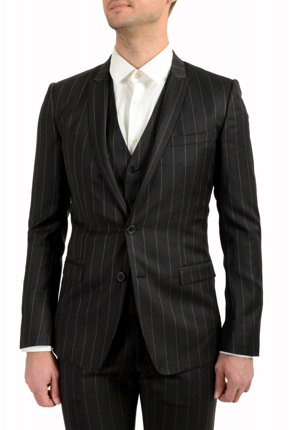 Dolce & Gabbana Men's "Gold" 100% Wool Striped Two Button Three Piece Suit: Picture 4