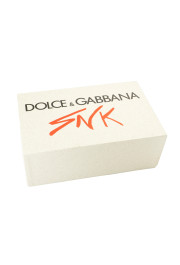 Dolce & Gabbana Men's Black Logo Print Leather & Canvas Sneakers Shoes: Picture 2