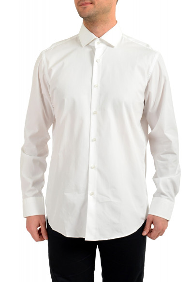 Hugo Boss Men's "Gordon" Regular Fit Two Ply White Long Sleeve Dress Shirt