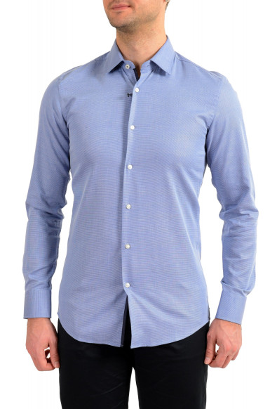 Hugo Boss Men's "Jesse" Slim Fit Blue Geometric Print Long Sleeve Dress Shirt