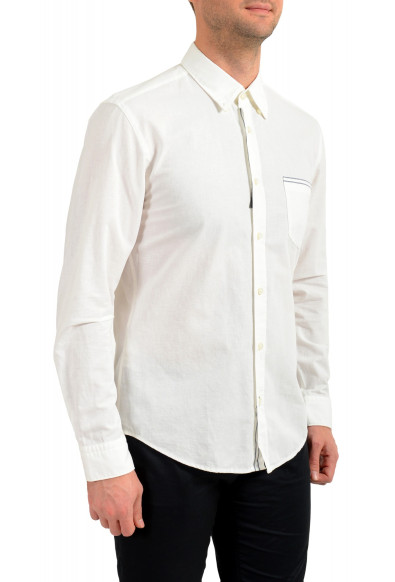 Hugo Boss Men's "Rod_P" Slim Fit Linen White Long Sleeve Casual Shirt: Picture 2