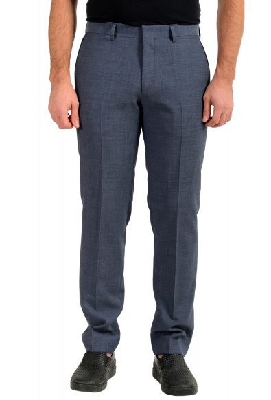Hugo Boss Men's "Gido" Blue 100% Wool Slim Flat Front Dress Pants