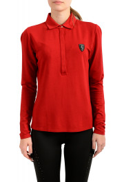 Scuderia Ferrari Women's Red Long Sleeve Polo Shirt