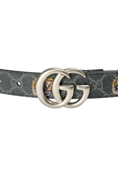 Gucci Tiger Guccisima Print Leather Metal Double G Buckle Belt: Picture 2