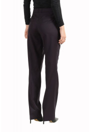 Hugo Boss Women's "Tamea13" Purple 100% Wool Plaid Straight Leg Pants: Picture 3