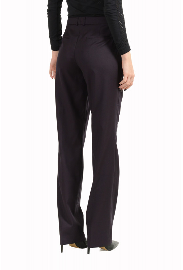 Hugo Boss Women's "Tamea13" Purple 100% Wool Plaid Straight Leg Pants: Picture 3