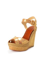 Christian Louboutin Women's "ALMERIA" Leather Wedges Sandals Shoes 