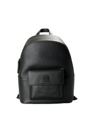 MCM Unisex Black Textured Leather Large Backpack Bag