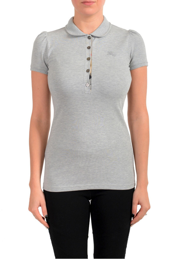 Burberry Women's Gray Short Sleeves Polo Shirt 